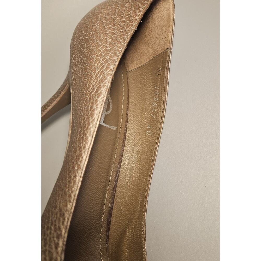YVES SAINT LAURENT Bronze Leather Tribtoo Platform Pumps Italy dust bag SZ 10 - Picture 5 of 10